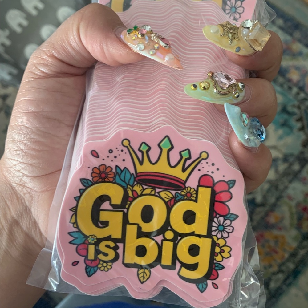 Pink 'God is Big' Sticker